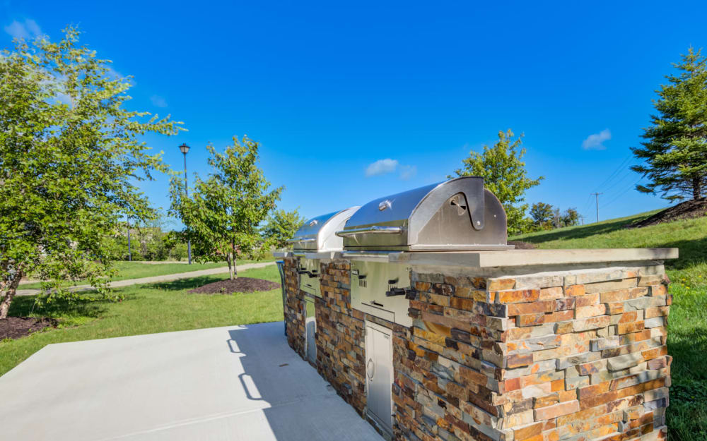 Two grilling stations at Preserve at Autumn Ridge in Watertown, New York