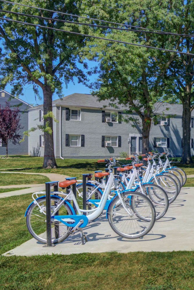 Cycle stand Elmwood Village Apartments & Townhomes in Elmwood Park, New Jersey