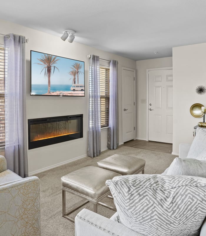 Spacious living room at Watercress Apartments in Maize, Kansas