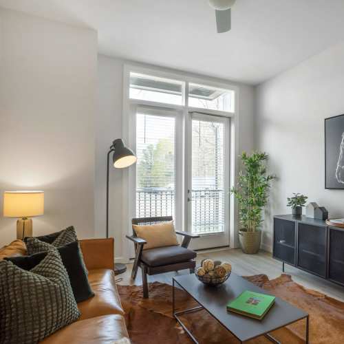 Comfortable living space at The Oliver in Charlotte, North Carolina
