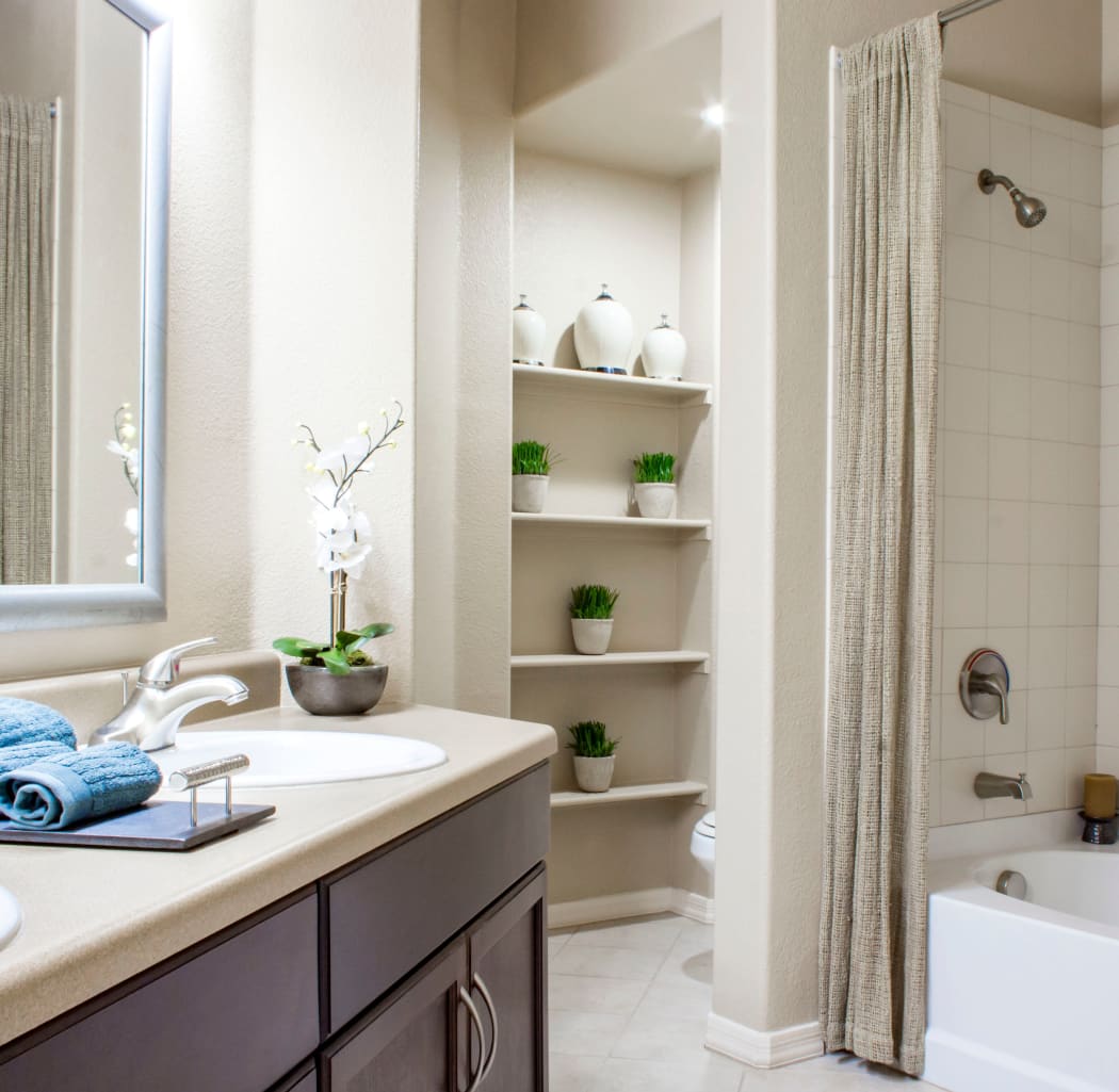Beautiful and bright bathroom in model home at The Residences at Stadium in Surprise, AZ