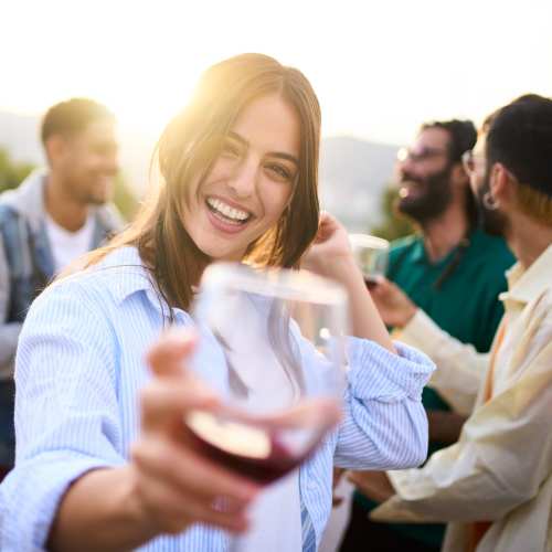 Resident friends enjoying drinks at The Village At Wildcreek in Sparks, Nevada