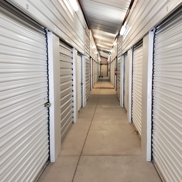 Indoor storage units at StorQuest Self Storage in Parker, Colorado
