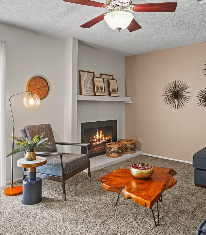 Spacious living room at Mountain Village in El Paso, Texas