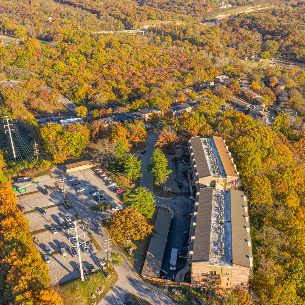 Ariel shot at Kirkwood Bluffs in Saint Louis, Missouri