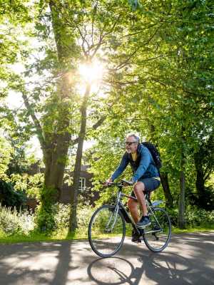 Resident cycling near Lakeview in Reno, Nevada