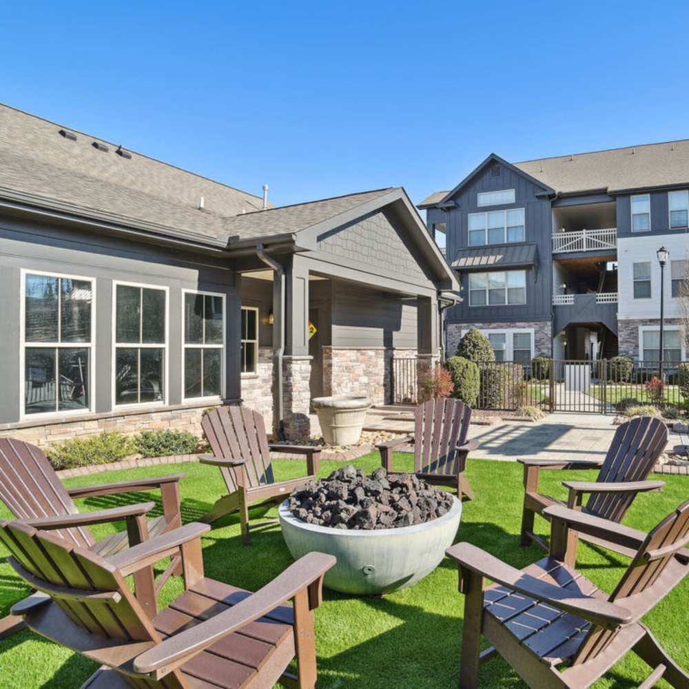 Private patio at The Apartments at Brayden in Fort Mill, South Carolina