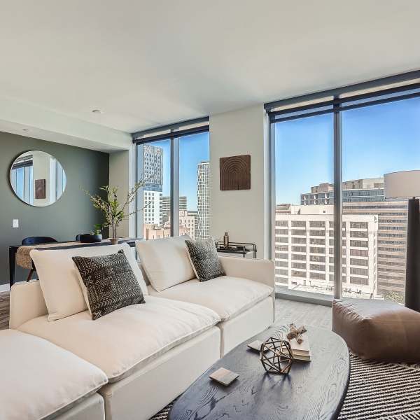 Beautiful living room at Sienna At The Thompson in Austin, Texas