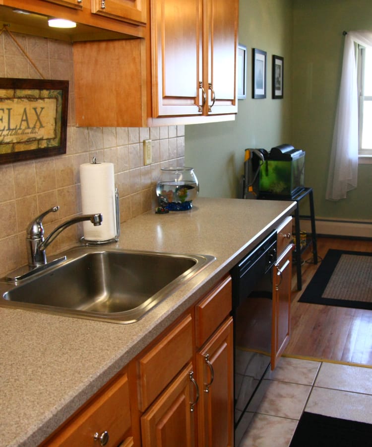 Model kitchen at Ocean Harbor Apartments