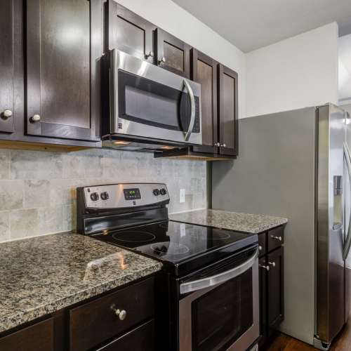 Kitchen in a home at Creekside at Greenlawn Apartment Homes in Columbia, South Carolina