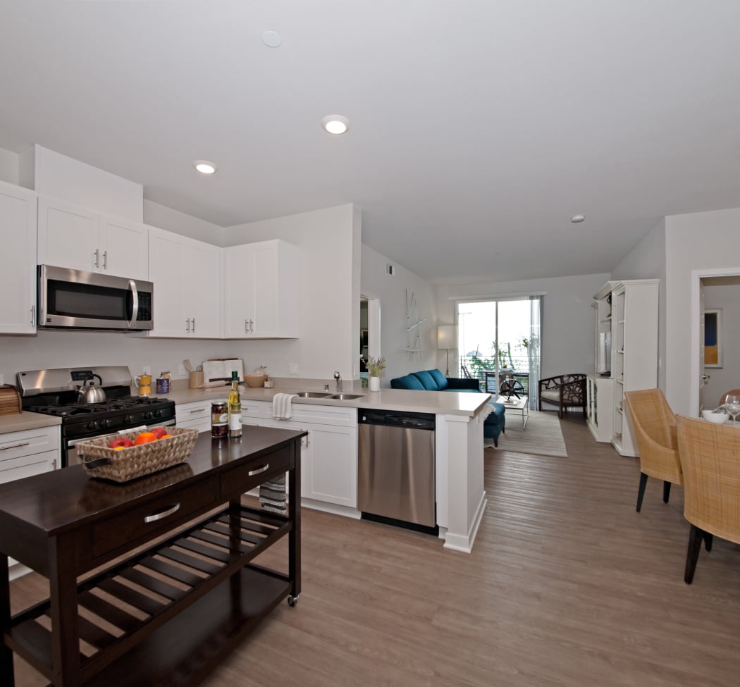 Spacious, open-concept floor plan in model home at IMT Sherman Circle in Van Nuys, CA