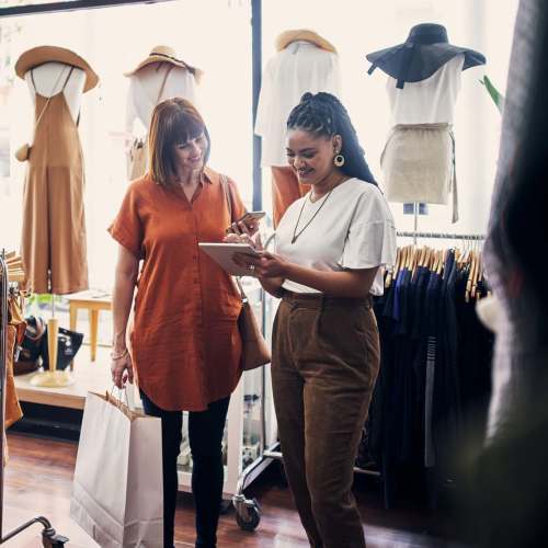 Man shopping near Gateway Terrace Apartments in Sun Prairie, Wisconsin