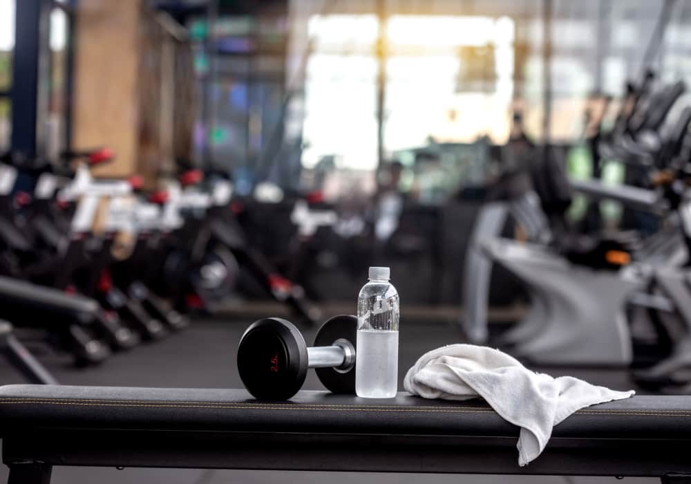 Fully equipped community fitness center at Amber Oaks in Pearland, Texas 