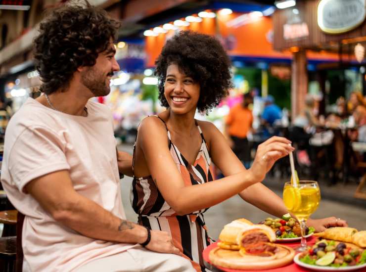 A couple at local restaurant near Cypress Pointe in Crown Point, Indiana