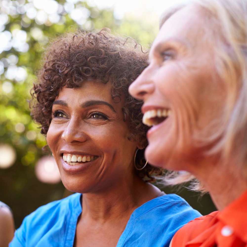Smiling residents at Crenshaw Trace in Wake Forest, North Carolina