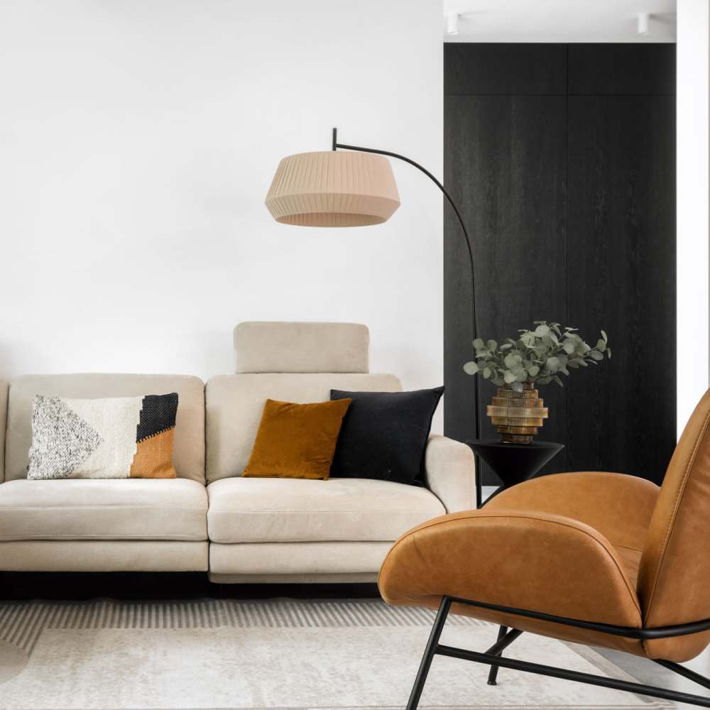 Living room of an apartment at The Heights at Waterpointe in Flowood, Mississippi