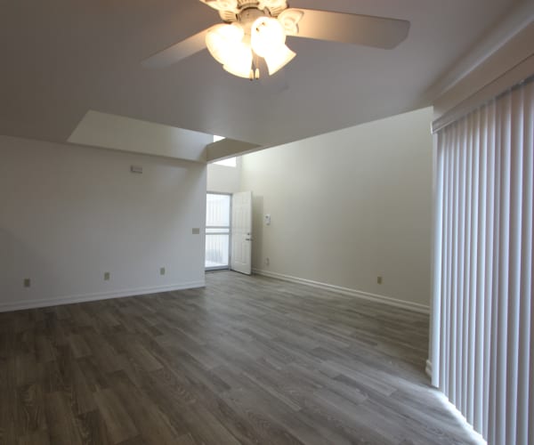 Townhome Livingroom with slide door at Holly Square in Imperial Beach, California