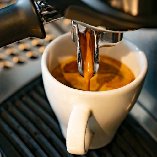 Fresh cup of coffee at a cafe near Fox Run Crossing in Piketon, Ohio