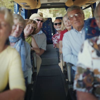 Residents in a shuttle at Retirement Center Management in Houston, Texas