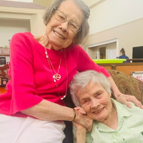 Resident in a wheelchair at Canoe Brook Assisted Living in Broken Arrow, Oklahoma