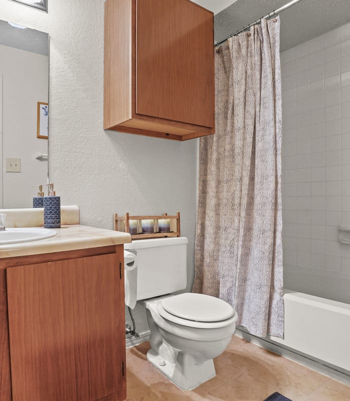 Bathroom at Sunchase Apartments in Tulsa, Oklahoma