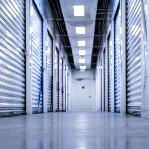 White doors on indoor units at StorQuest Self Storage in Aurora, Colorado