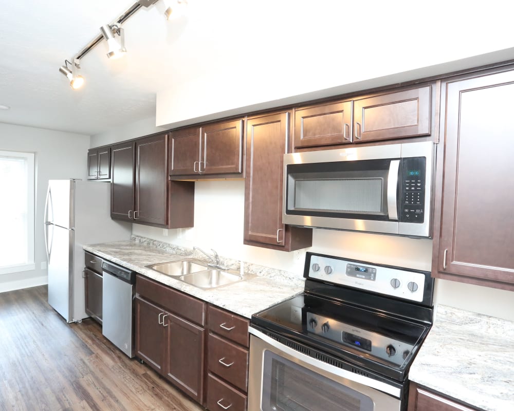 Stainless-steel appliances in model home at Reserve at Lindsay in Louisville, Kentucky