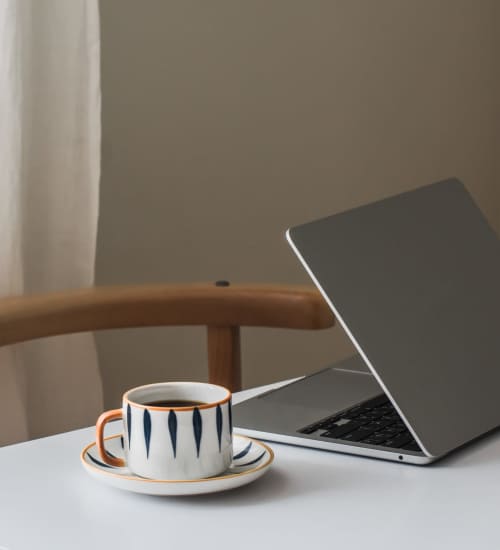 Home office in an apartment at Greer Mill Residences in Greer, South Carolina