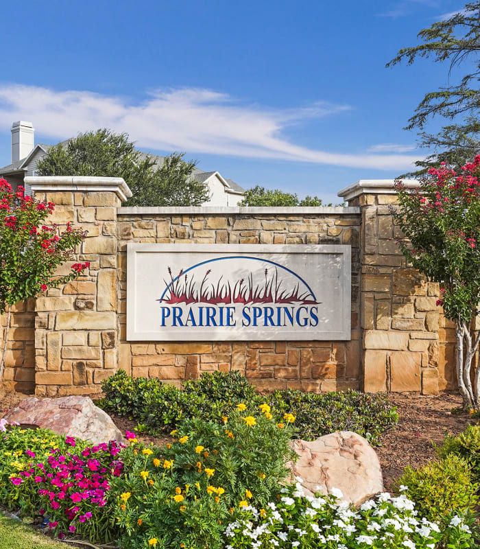 Sign to Prairie Springs in Oklahoma City, Oklahoma