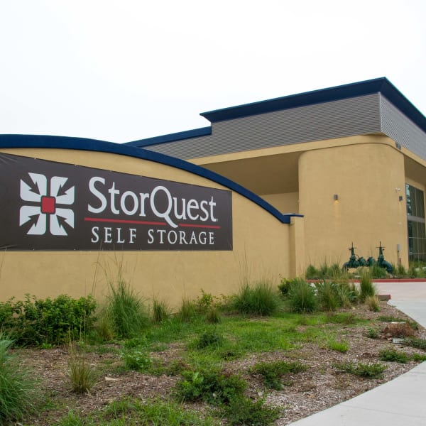 Facility sign at StorQuest Self Storage in Cerritos, California