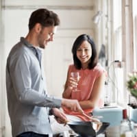 A happy couple cooking at Pinnex in Indianapolis, Indiana