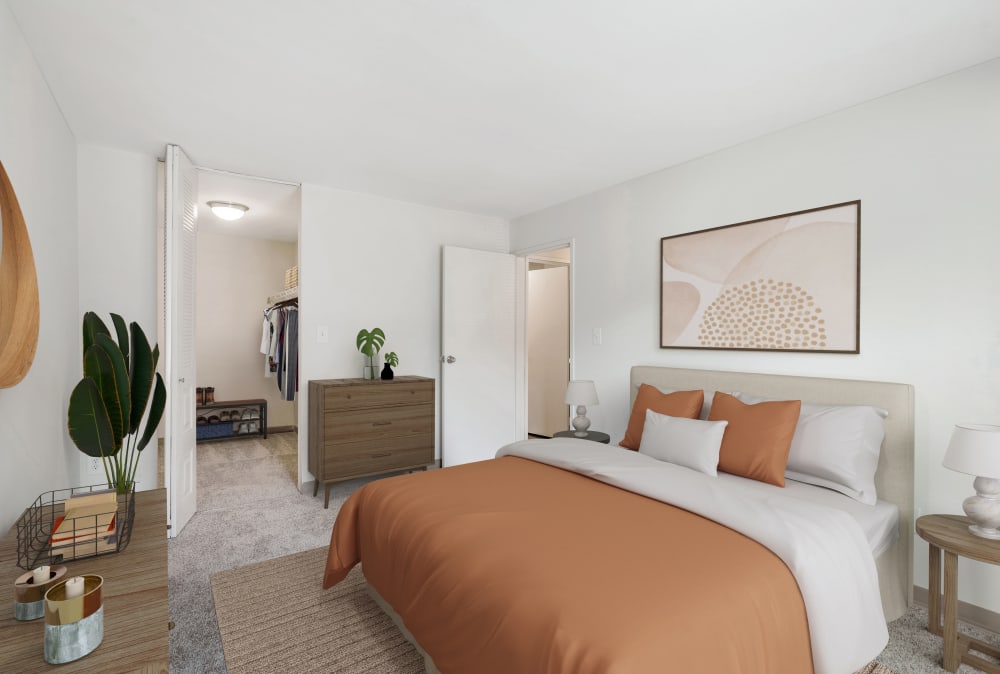 Spacious bedroom at Cranbury Crossing Apartment Homes in East Brunswick, New Jersey