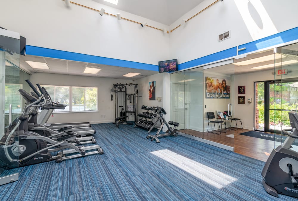 Fitness center at Cranbury Crossing Apartment Homes in East Brunswick, New Jersey