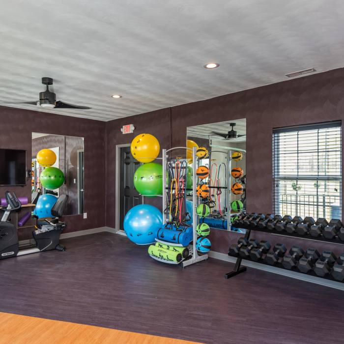 Well equipped fitness center at Magnolia Run, Virginia Beach, Virginia