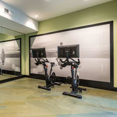 Workout bikes at Jade at North Hyde Park in Tampa, Florida