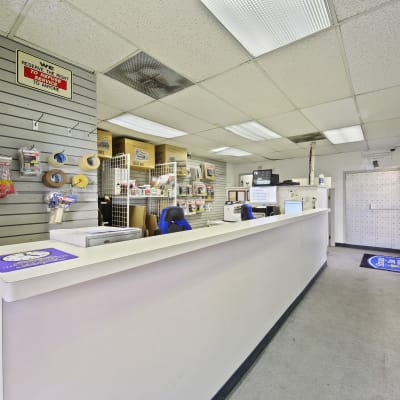 Interior of the leasing office at Storage Star - Downtown Modesto in Modesto, California