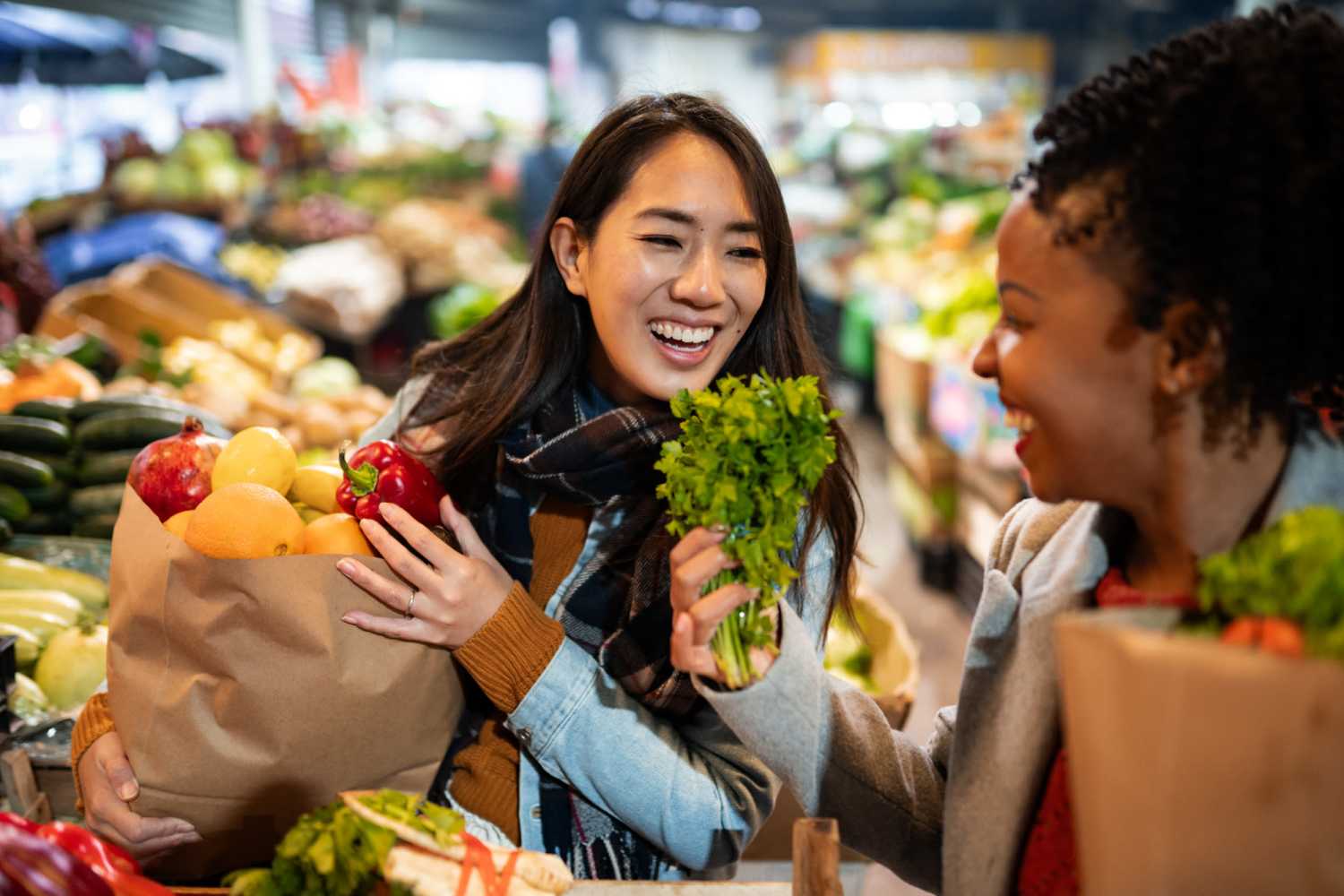 Residents buying fresh fruits and vegetables from market near Arlington Trace in Greenville, North Carolina