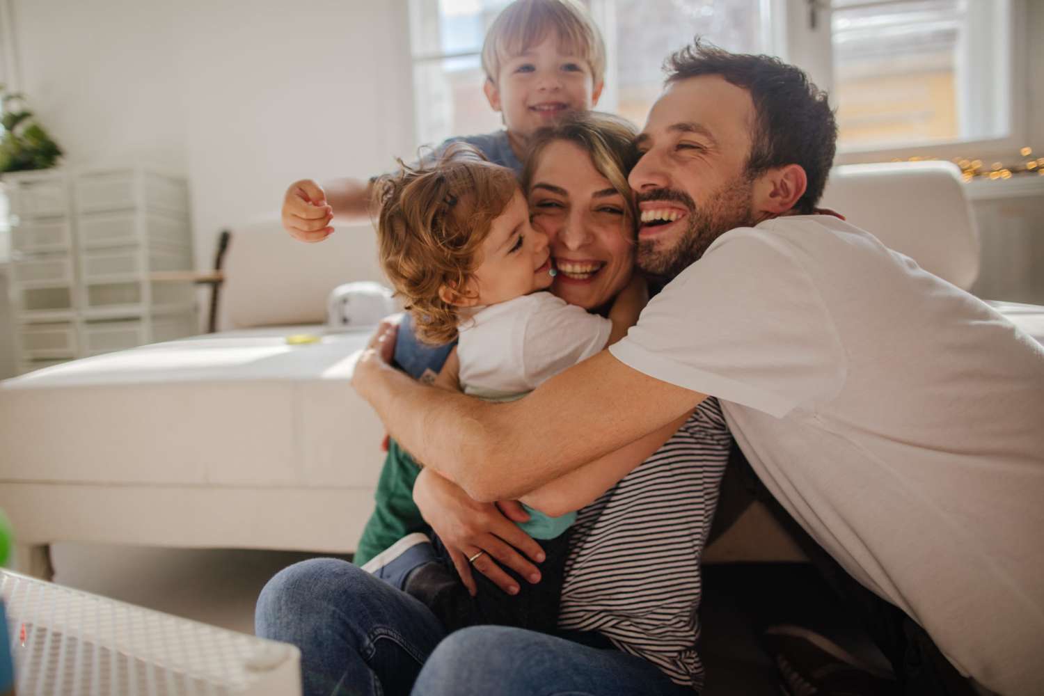 Happy family at Pinyon Apartments in Reno, Nevada