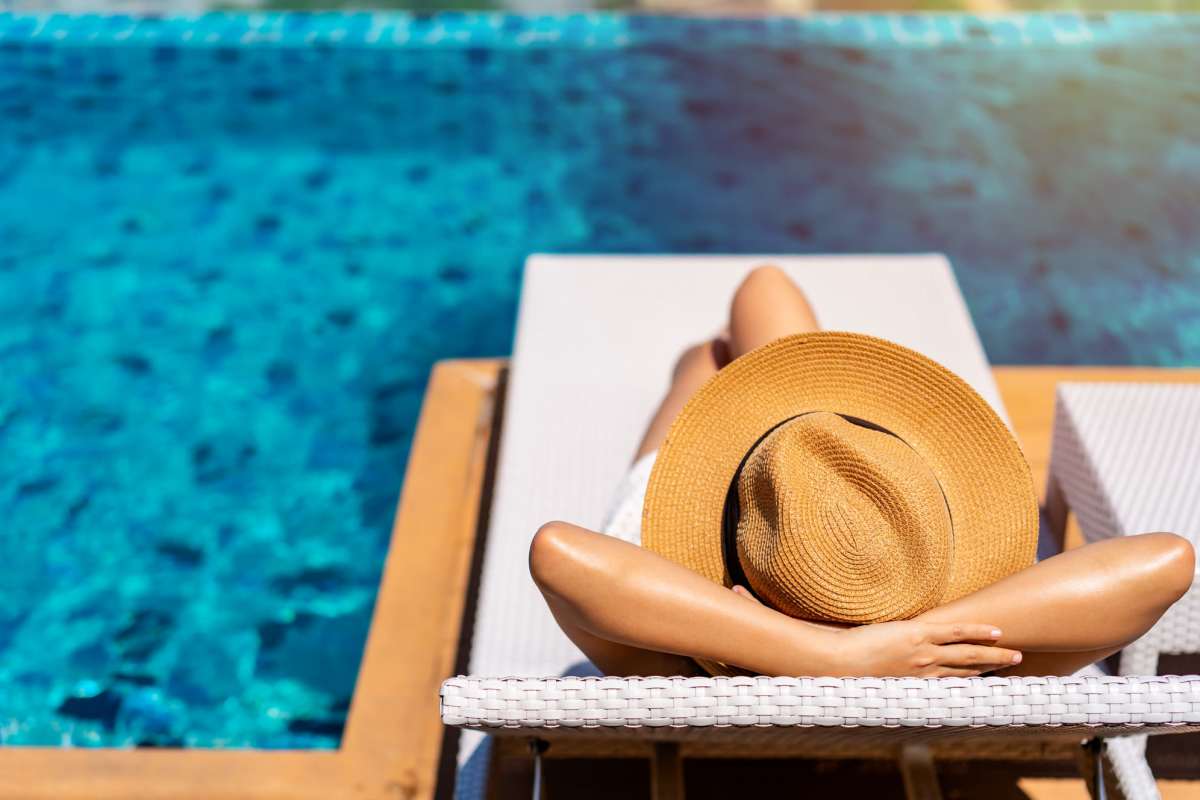 Woman in the pool at Southwood Village in Shreveport, Louisiana