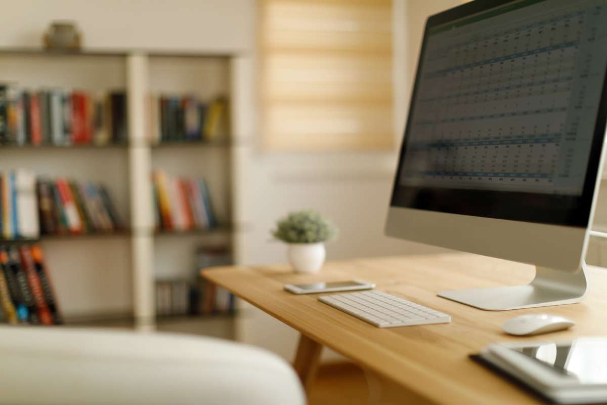 Library with computer at Kimberly Pointe in Houston, Texas