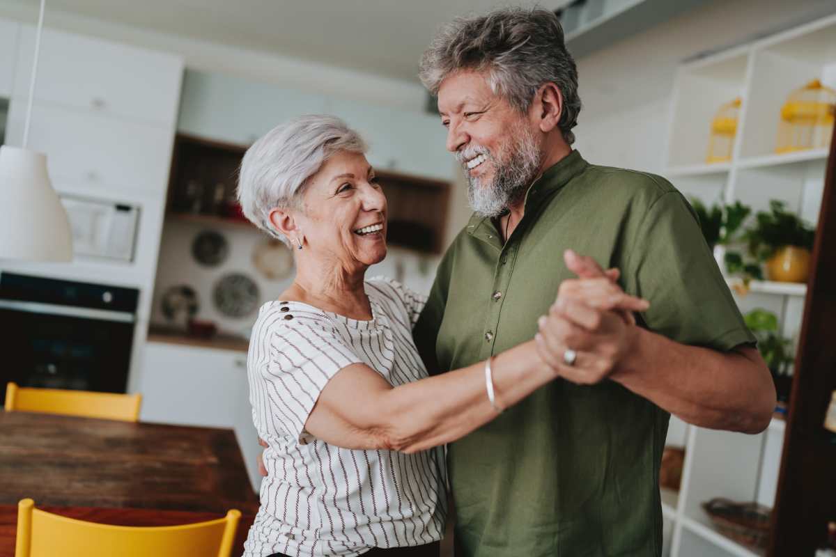 Resident couple dancing at Camden Park in Canton, Mississippi