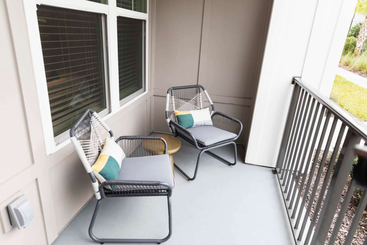 Private patio at Harbor West Villas in Warsaw, Missouri