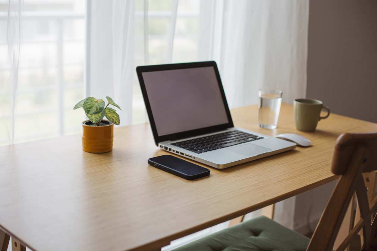 Laptop at desk The Willows Senior Community in Bowie, Maryland