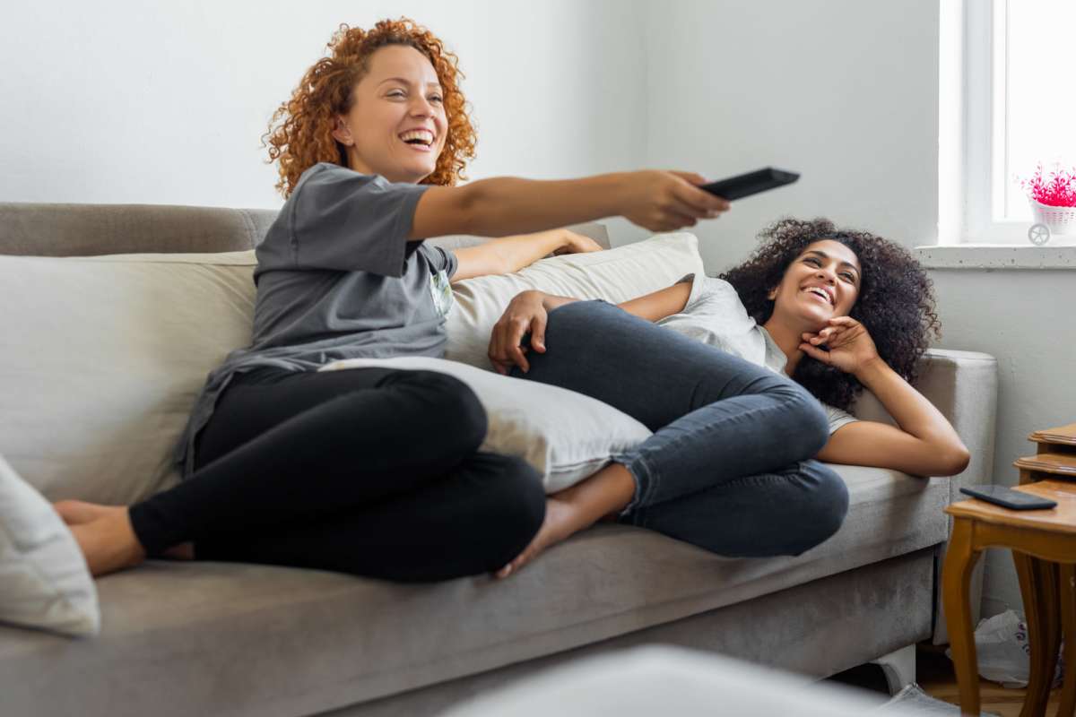 Resident relaxing in their living room at Hardin Terrace II in Jefferson, Georgia