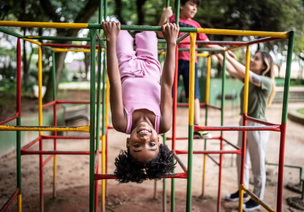 Children playing in playground at Echelon Park Apartments in Mcdonough, Georgia