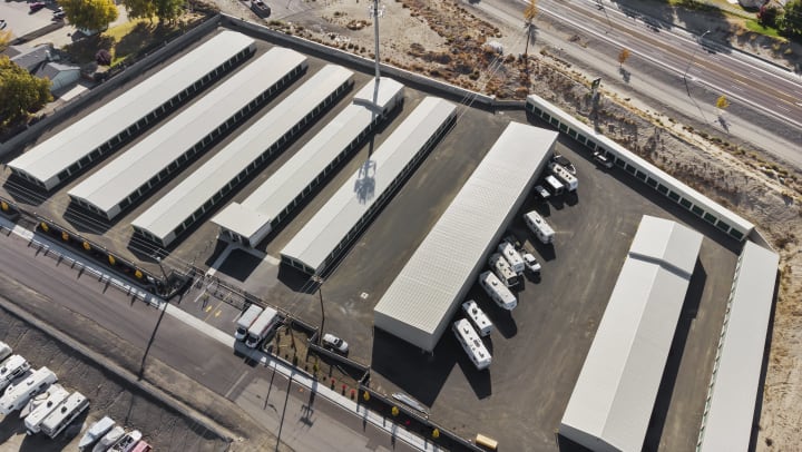 Aerial view of a storage unit