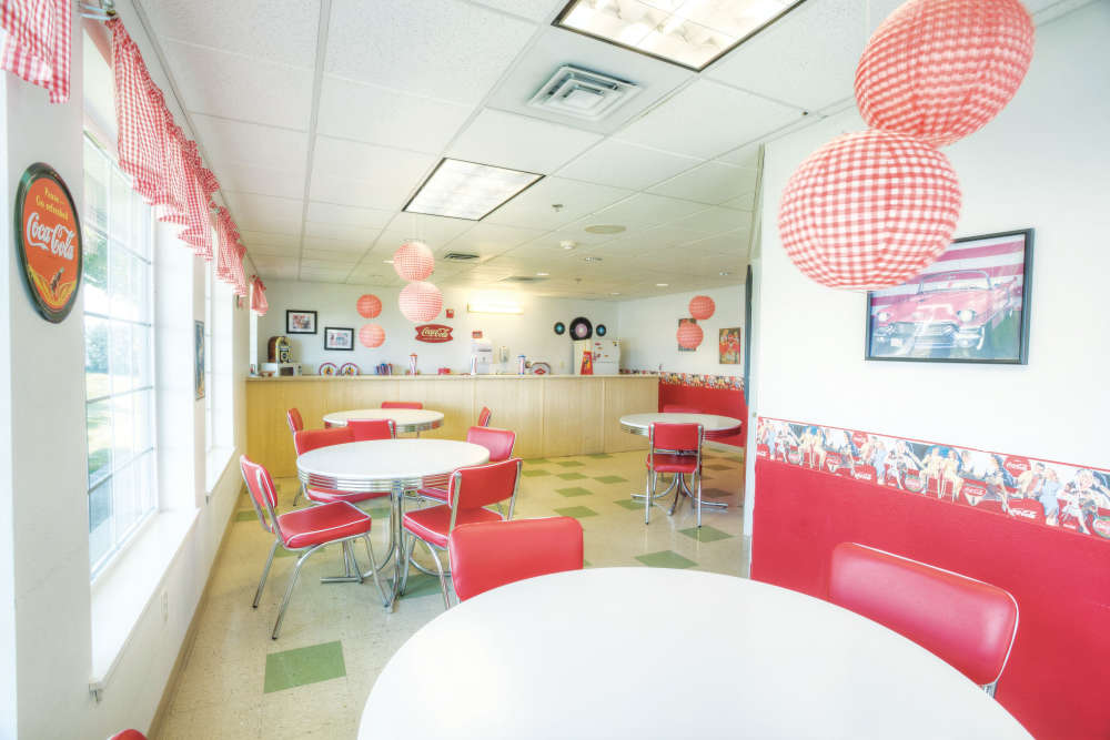 Tables and chairs at Eagle Springs Memory Care in College Place, Washington