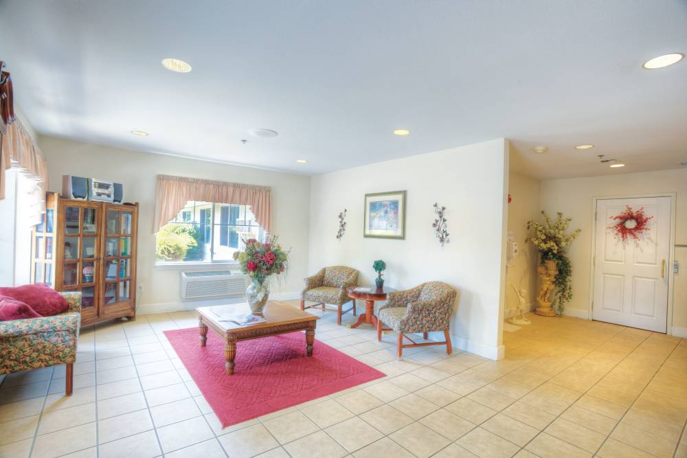 Community lounge at Eagle Springs Memory Care in College Place, Washington