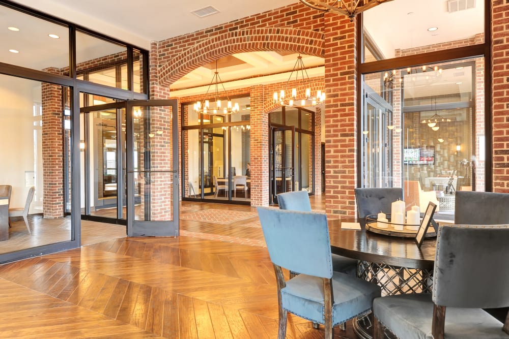 Elaborate resident lounge at The Mark at Brickyard Apartment Homes in Beltsville, Maryland