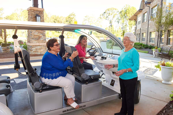 Golf cart offers residents rides around The Crossings at Eastchase in Montgomery, Alabama